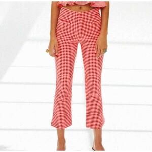 Zara Red Gingham Checkered Pants XS